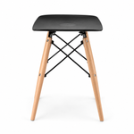 Saddle Stool with Wooden Legs | Black