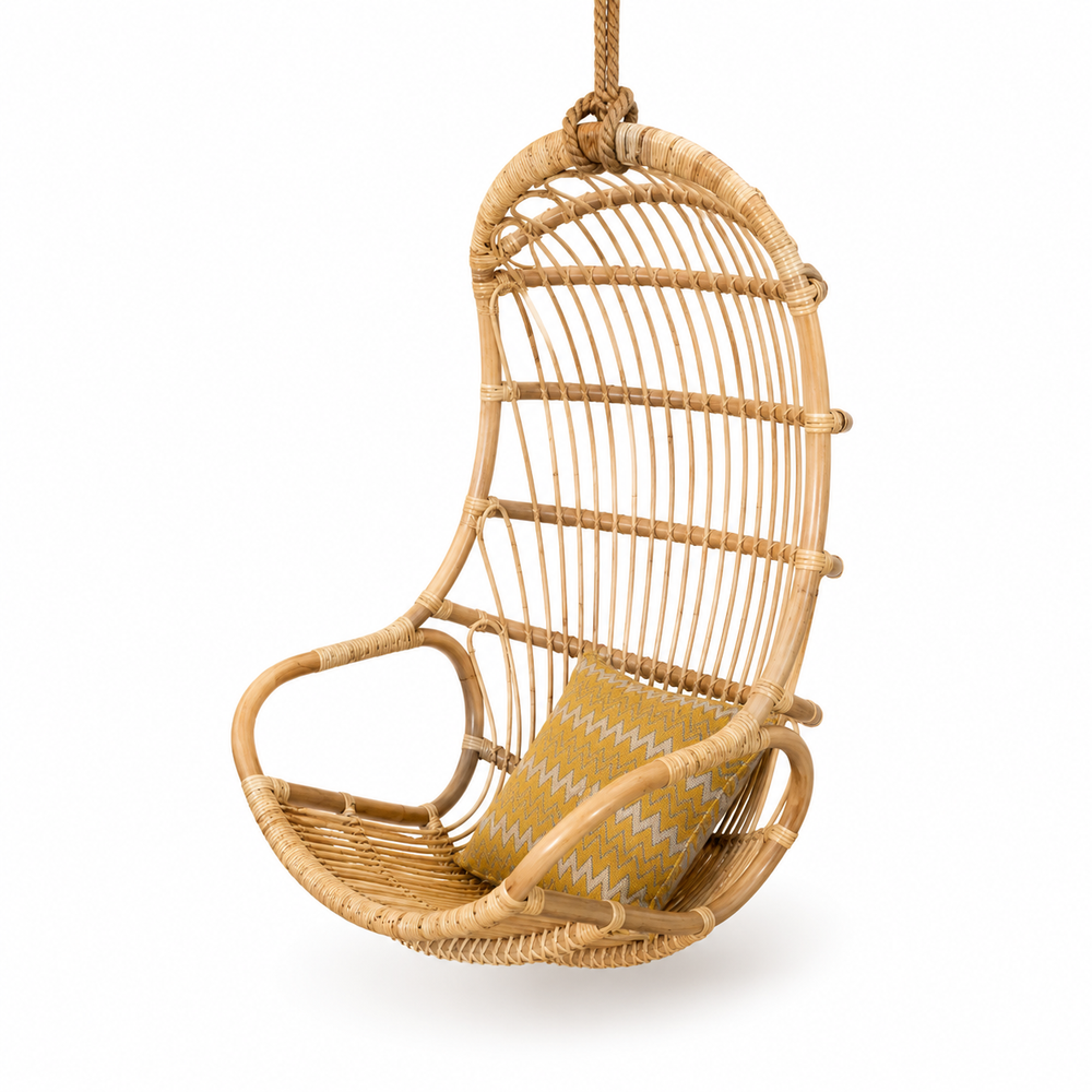 Sandra Hanging Rattan Swing Chair with Cushion