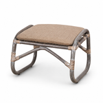 Serena Rattan Foot Stool | Grey Wash