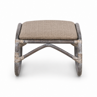 Serena Rattan Foot Stool | Grey Wash