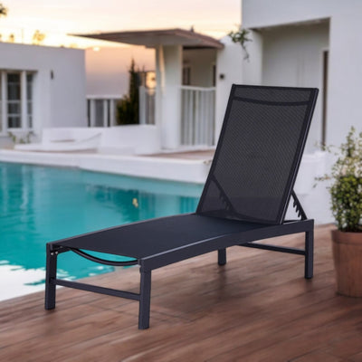 Skagen Sunlounger featuring a sleek and modern outdoor furniture design with a comfortable grey cushion, perfect for patio, poolside, or garden relaxation.