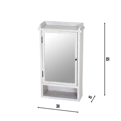 CECILIA Mirror Cabinet with Hangers | White Painted