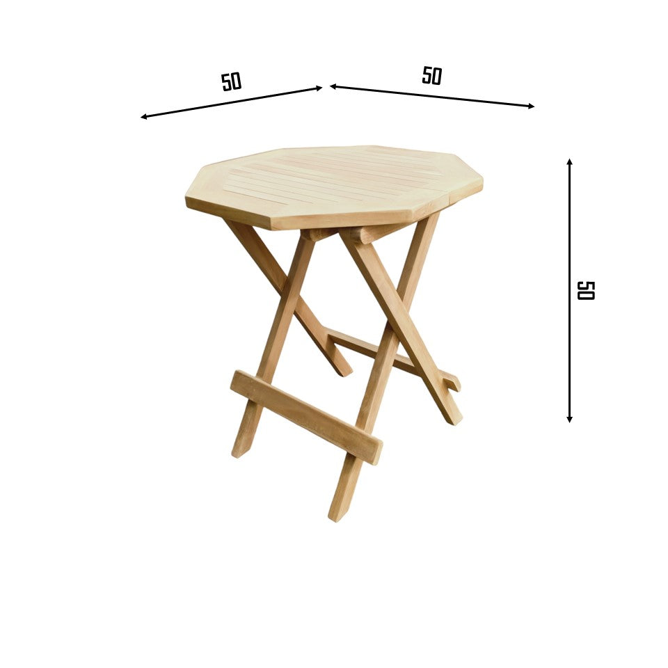 MICHELLE + PICNIC TABLE Outdoor Set (Teak Wood) | 2 Chairs with 1 Side Table (Octagonal)