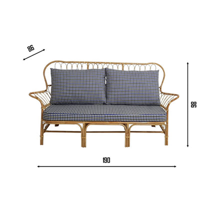 FREEMANTLE Rattan Sofa Set | Blue Cushion