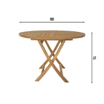 JAVA Outdoor Set (Teak Wood) | Dining Table (Round 100) with 4 Chairs