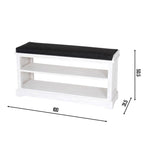 CECILIA Shelves Cabinet with Seat Cushion | White