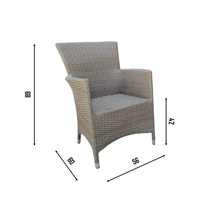 BRENTWOOD + CAPRI Cafe Set | 2 Wicker Chair with 1 Glass Table