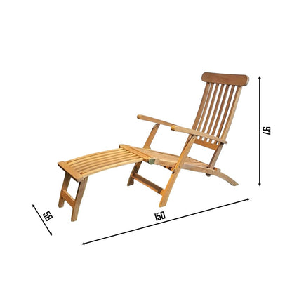 SAN DIEGO Foldable Teak Steamer Deck Chair