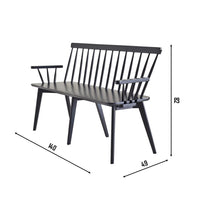 Linkoping Scandinavian Wooden Bench | Black