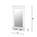 Cecilia White Painted Cottage Wooden Framed Mirror with Hooks