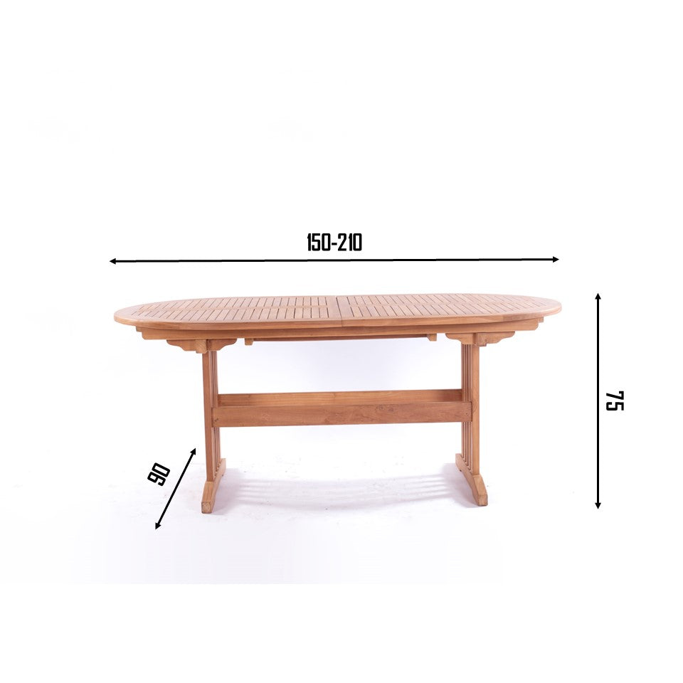 SURABAYA + SKANÖR Outdoor Dining Set | Teak Wood Dining Table with 4 Armchairs