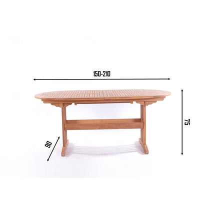 SURABAYA + SKANÖR Outdoor Dining Set | Teak Wood Dining Table with 4 Armchairs