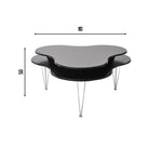 CLOUD Big Contemporary Coffee Table with Shelf in Black