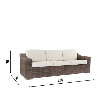 PORTLAND Living Wicker Set with Teak Coffee Table