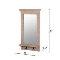 Cecilia Country Style Wall Mirror with Hooks
