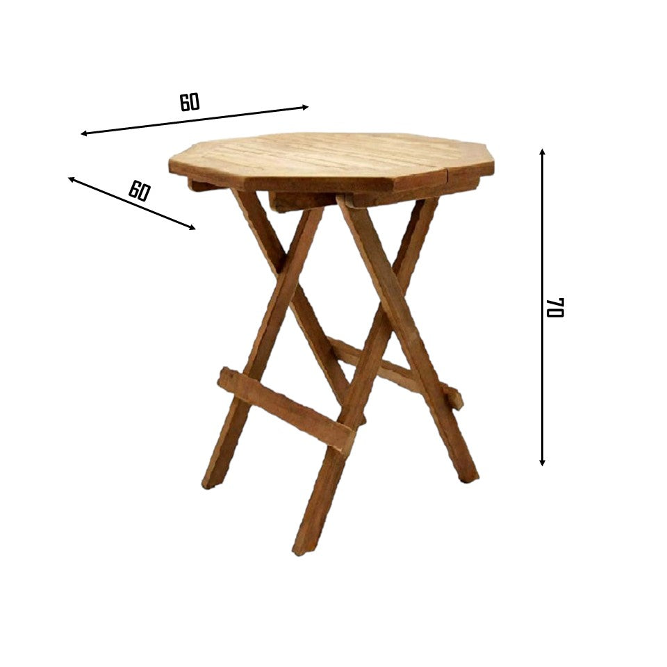 CILACAP Octagonal Folding Table | Teak Wood