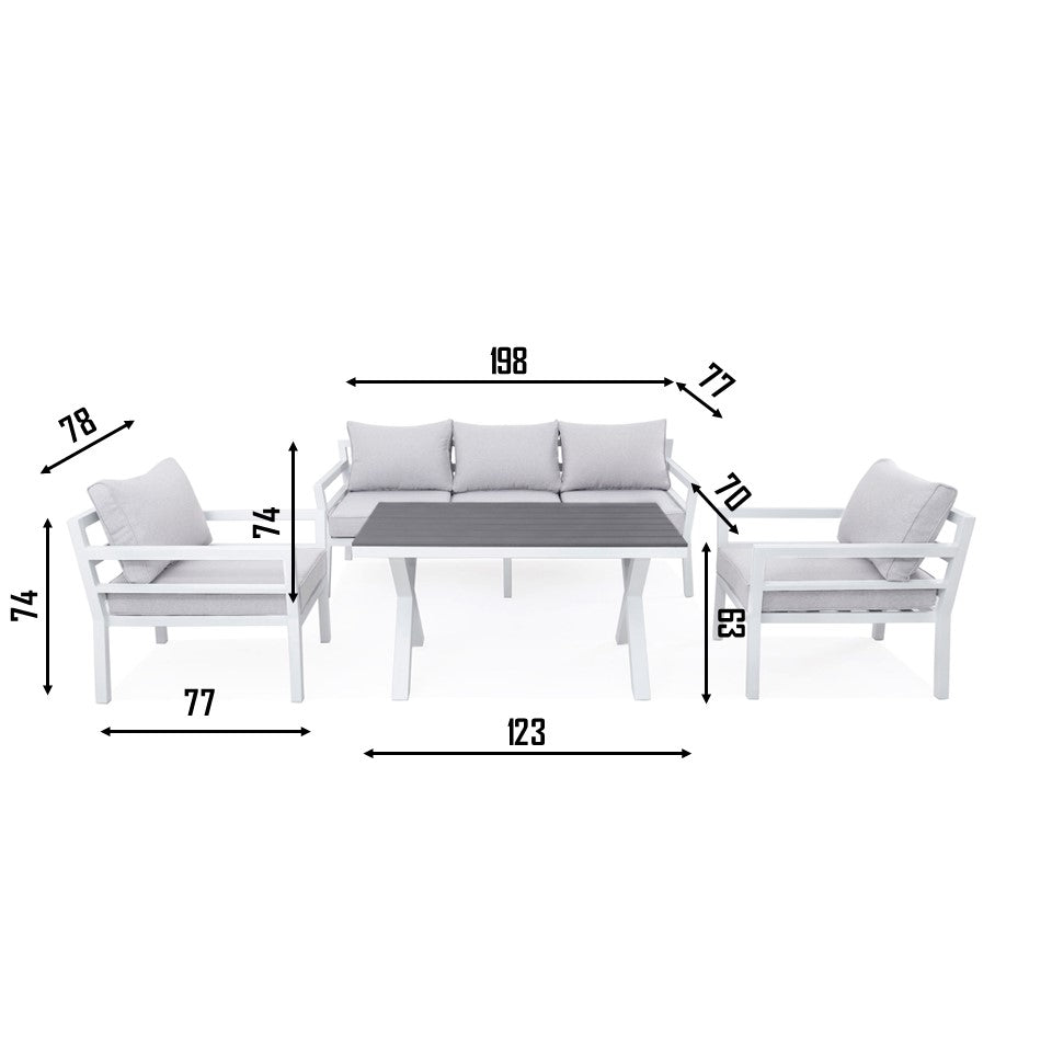 BERGEN Aluminium Outdoor Sofa Set