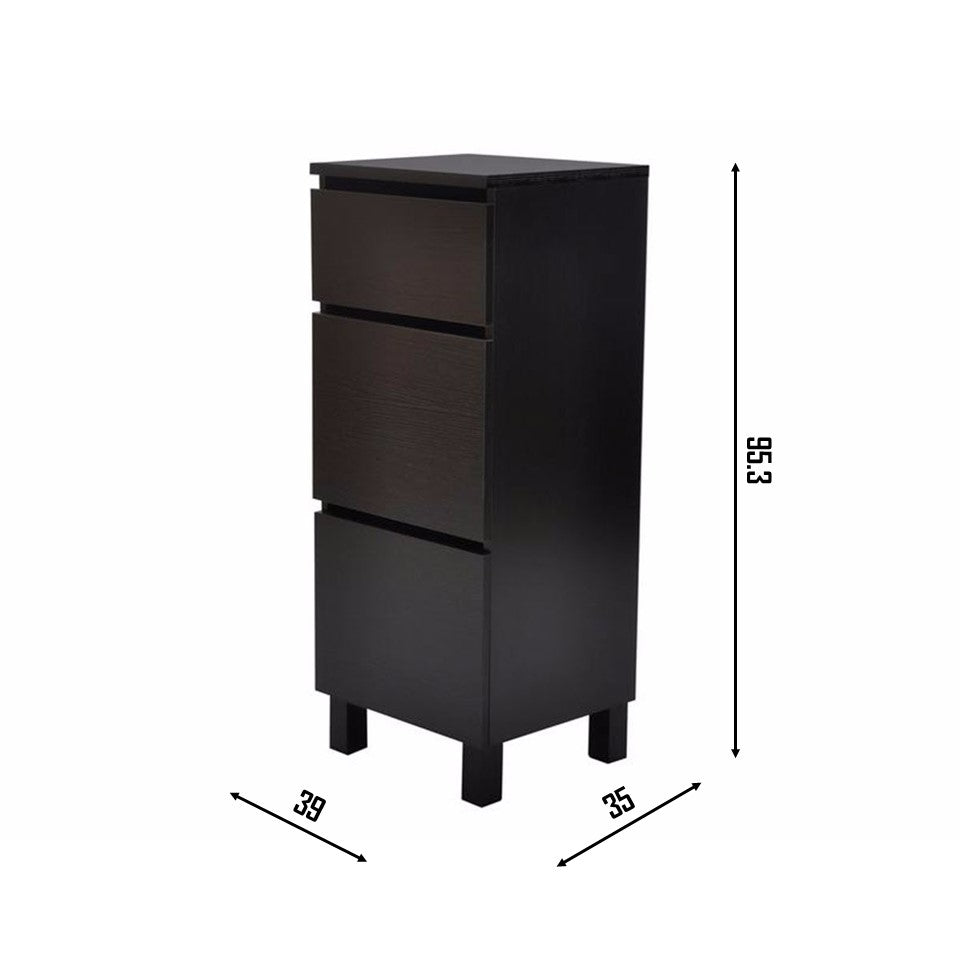 BOX Black Chest - 3 Drawers Cabinet