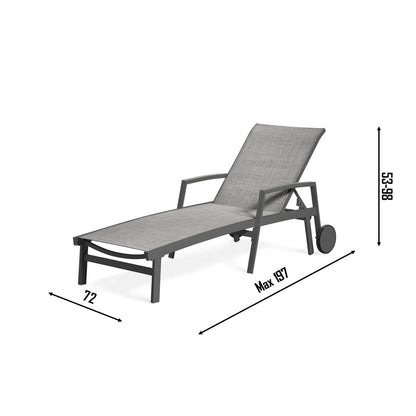 LIDO Aluminium Sun Bed Lounger | Antracite