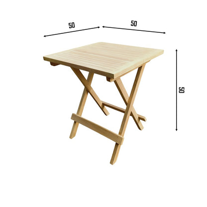 MICHELLE + PICNIC TABLE Outdoor Set (Teak Wood) | 2 Chairs with 1 Side Table (Square)