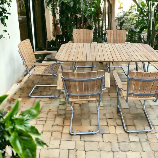 STOCKHOLM Outdoor Dining Set | Rectangular Table with 4 Chairs - Pre Order