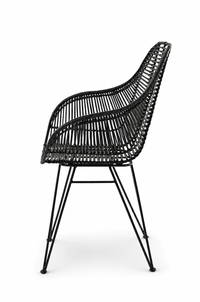 Viggo Rattan Dining Chair with Metal Legs
