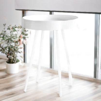 BEAT Side Table With Detachable Serving Tray | White