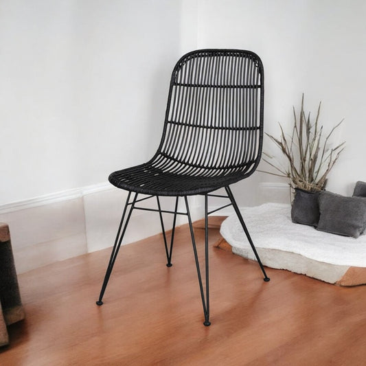 ESPRESSO Rattan Dining Chair | Black