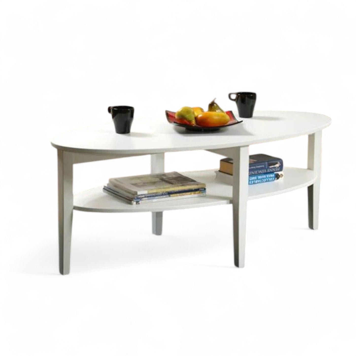 QUEEN Oval Coffee Table with Shelf