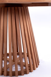 NUSA DUA + SKANÖR Outdoor Dining Set | Teak Wood Dining Round Table with 4 Armchairs