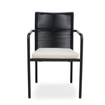 NUSA DUA + SKANÖR Outdoor Dining Set | Teak Wood Dining Round Table with 4 Armchairs