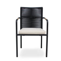 NUSA DUA + SKANÖR Outdoor Dining Set | Teak Wood Dining Round Table with 4 Armchairs