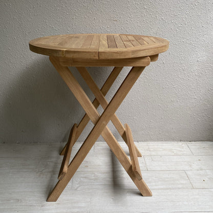 JAVA + CILACAP Round (Teak Wood) | 2 Wooden Chairs with 1 Side Table