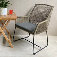 TRETES + DENPASAR Outdoor Dining Set | Teak Wood Dining Table with 6 Armchairs