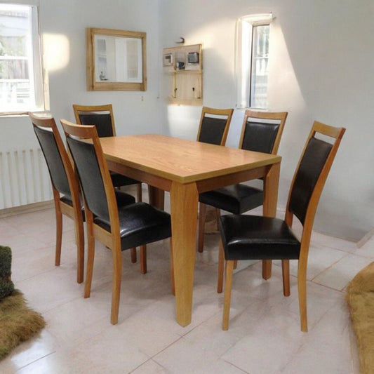 MANCHESTER Dining Set 150x90 | 1 Dining Table with 6 Chairs