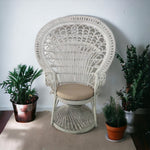 GRAND PEACOCK Rattan Chair | White
