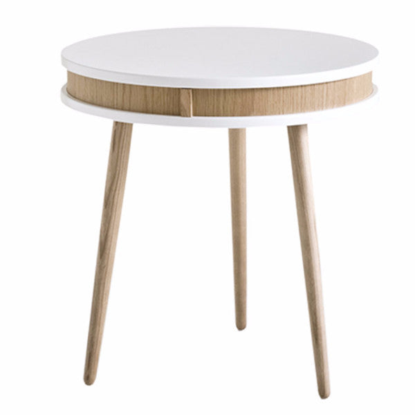 round oak side table