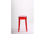 red transparent stool