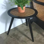 pencil leg Teak side table with rattan top singapore