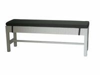 SING wicker outdoor bench with cushion, white