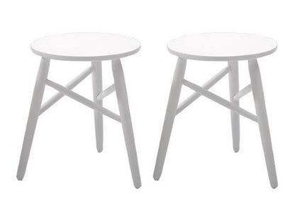 scandinavian white wooden stool