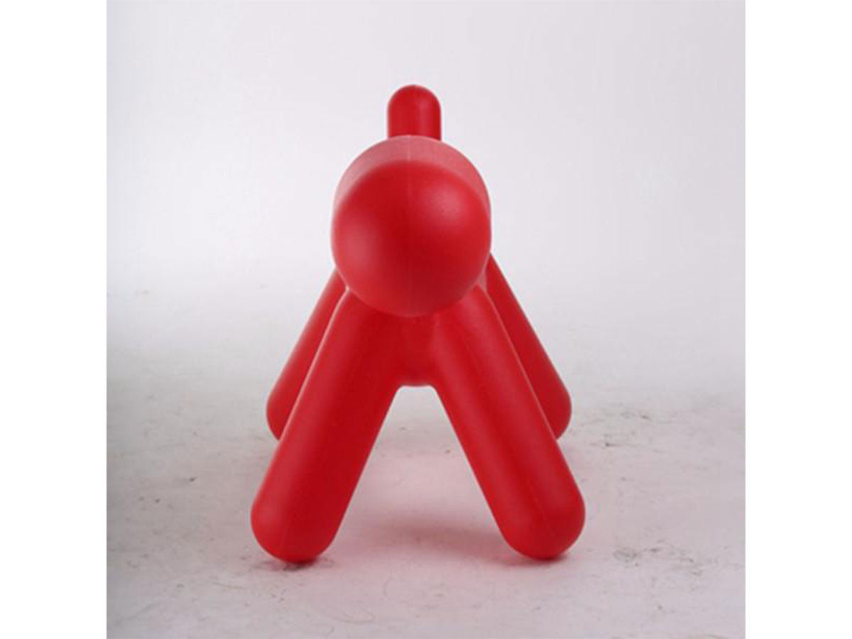 Plastic puppy sculpture chair, Red