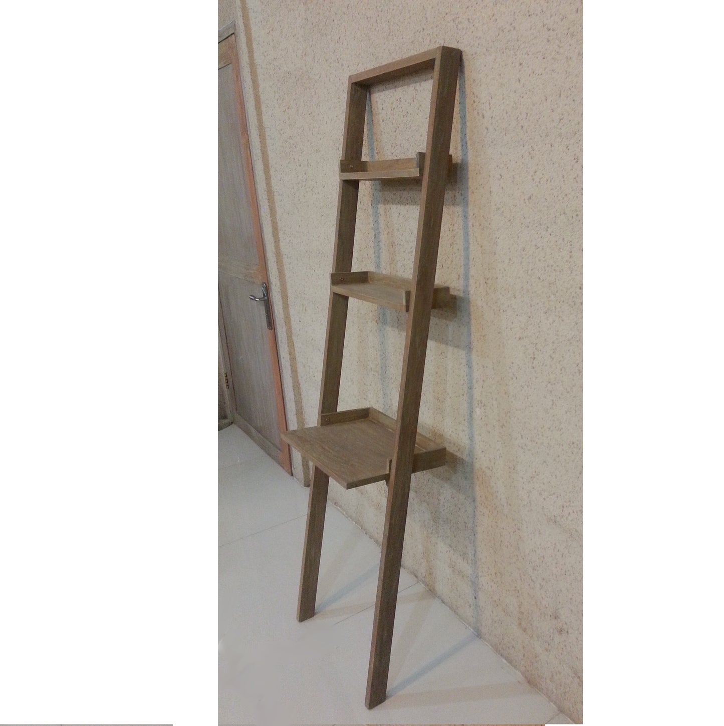 leaning ladder shelves with desk