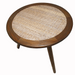 Teak Side Table with Woven Rattan, varnished