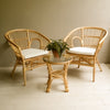 KELLY natural rattan 2 chairs and a table set