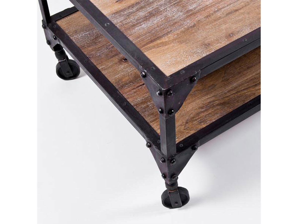 BOMBAY Industrial Style Recycled Wooden Rectangular Coffee Table