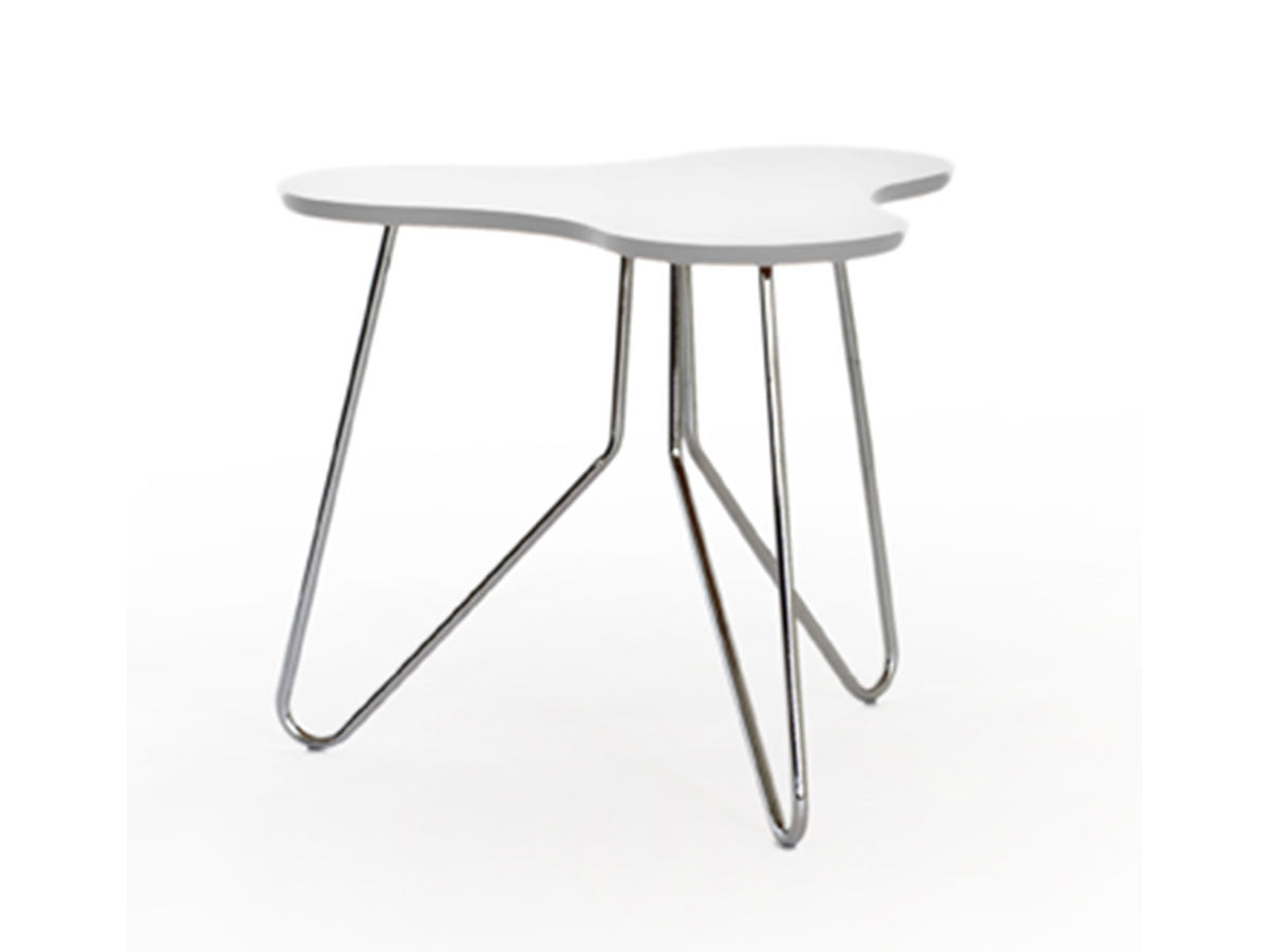 White organic shape side table