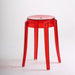red transparent stool