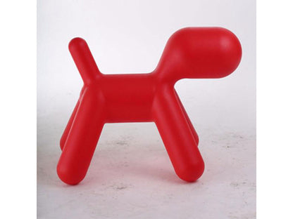 Plastic puppy sculpture chair, Red