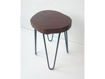 JAVA stool or side table with teak slab and wrought iron.
